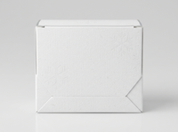 Boîte cadeau personnalisée de Noël blanche gaufrée avec insert en mousse, design minimaliste pour flacon de vitamines