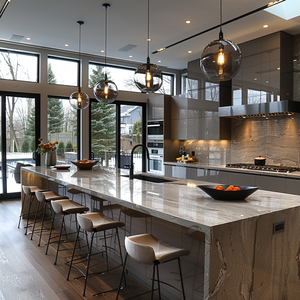 2024 AI Diseño de concepto creativo Diseño de cocina minimalista contemporáneo con paneles brillantes y diseño abierto - Product Image 5