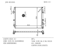 Radiateurs pour voitures JD 40143 pour W223 2021, radiateur de haute qualité en aluminium