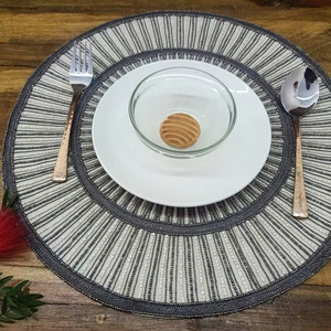Handmade Embroidered Eco-Friendly Luxury Home Use Beaded Rose Shape Inch Thick <b>Placemat</b> Single Piece New Design - Product Image 1