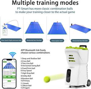Nouvelle machine à balles de tennis PT-SAMRT-Professional avec contrôle par application - Capacité de plus de 100 balles - 12 modes d'entraînement - Autonomie de la batterie de 4 à 6 heures - Product Image 2