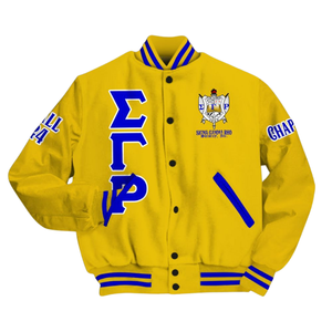Sigma แจ็กเก็ต Gamma Rho 1922ความภูมิใจในราชวงศ์ sgrho เสื้อโค้ทที่ได้แรงบันดาลใจจากเลตเตอร์แมนสไตล์กรีก - Product Image 4