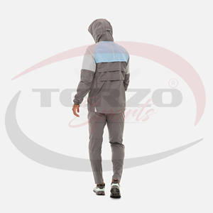 Chándales cortavientos de gimnasio para hombre de nailon 100% personalizados Último diseño Cremallera completa Peso ligero Contraste de colores Tallas grandes Impreso - Product Image 6