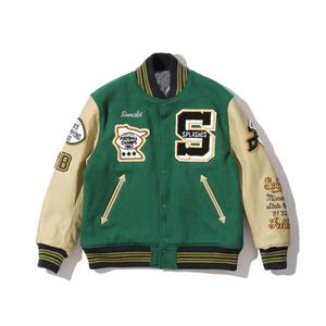 OEM ที่กําหนดเองขนสัตว์แพทช์ chenille เย็บปักถักร้อยหนังแขนวินเทจ Letterman แจ็คเก็ตเครื่องบินทิ้งระเบิดตัวแทนสําหรับผู้ชายและผู้หญิง - Product Image 1