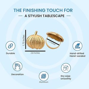 Rond de serviette en alliage d'aluminium de tous les jours grand décor de table pour les réunions de famille fête et tables à manger en bois et papier - Product Image 2