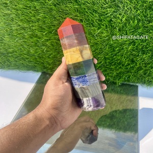 Venta caliente 2025 Seven Chakra Bonded Crystal Tower Varita de cristal para decoración del hogar de la India a precios más competitivos - Product Image 1