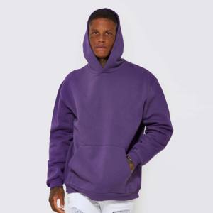 100% coton surdimensionné 300 GSM hommes bouffée impression sweat à capuche couleurs personnalisées bouffée impression pull à capuche hommes - Product Image 6