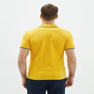 EW asual ear hhut lelehole Hole ALE Heap ICE Lain ellow olored 100% ottotton nitnitted ababric olo shirt o Men - Product Image 5
