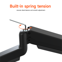 Soporte de Escritorio AUKI Negro para Dos Monitores de 17-49 Pulgadas, Resistente, con Resorte de Gas, VESA, Movimiento Completo, Altura Ajustable