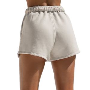 High Quality Women's Sports Sweat Shorts 100% Cotton Terry Fleece Jogging Wear Pattern Rivet Decoration Hot Sale Women's Shorts - Product Image 4