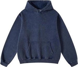 2025 hombres Vintage Heavyweight Pullover Sudadera con capucha de gran tamaño lavado de felpa de algodón Sudadera con capucha para Streetwear sudaderas básicas para hombres - Product Image 1