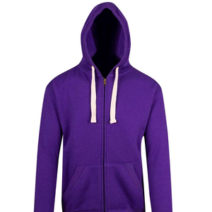 Sudadera con Capucha Morada con Cierre, Unisex, de Algodón y Felpa, con Cremallera Completa, Informal, para Invierno, Tejido Suave y Cálido, Venta al por Mayor - Product Image 5