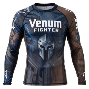High Quality Breathable Quick Dry Gym Venum Rash Guard Spandex Polyester Top Selling Lightweight Venum Fighter Rash Guard - Product Image 3