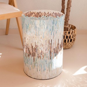 Tabouret ottoman capiz coquille maisons faites à la main hôtels meubles mosaïque nacre tabourets incrustés - Product Image 4