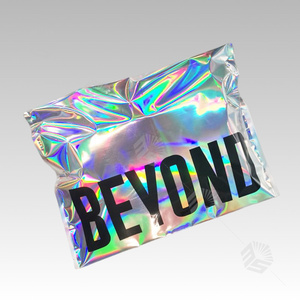 Tùy chỉnh bạc lá gửi thư Túi tự dính Holographic Laser Poly bưu phẩm quần áo bao bì túi - Product Image 2