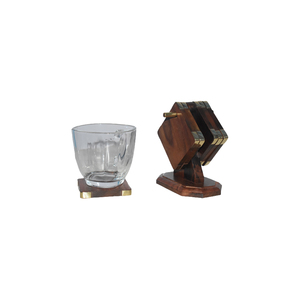 Ensemble de sous-verres en bois de Sheesham artisanal, écologique, de forme irrégulière et au design original pour la décoration de table - Product Image 1
