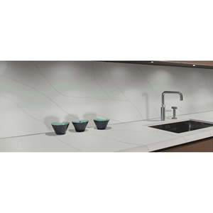 Cuarzo de Composición Calacatta Ultra Premium en Losa Grande - Resistente al Agua y Duradero, Producto Moderno para Cocina y Paredes - Product Image 4