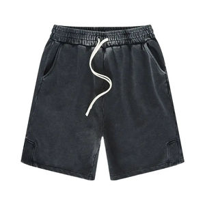 Short de gymnastique vintage personnalisé en détresse par la sueur Short délavé à l'acide pour vêtements pour hommes Short de jogging à cordon pour hommes - Product Image 3