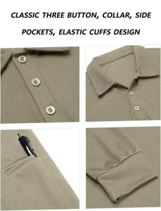 Polos de manga larga para hombre, camisetas deportivas de golf informales ligeras de secado rápido, camisetas para hombre - Product Image 3