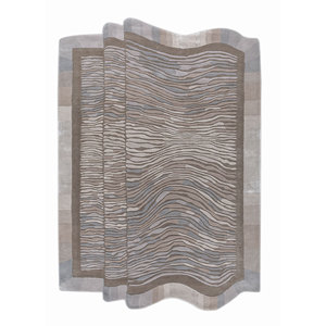 Alfombra de Lana y Viscosa Azul Lúcido, Tejida a Mano, con Patrón Clásico de Diamantes Rectangulares para Sala de Estar o Pasillo, Top-255 (Cs-01) - Product Image 1