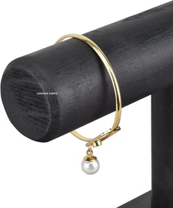 อุปกรณ์จัดแสดงเครื่องประดับทำจากไม้ทรงกลมแบบตั้งได้ทันสมัยพร้อมพื้นผิวขัดเงาทนทานสำหรับสร้อยคอสร้อยข้อมือต่างหู - Product Image 3