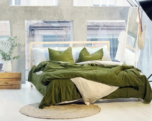 Housse de couette en lin pur personnalisable en mousse Techniques lavées solides pour King Queen Sizes pour la maison mariage hôtel hôpital utilisation - Product Image 3