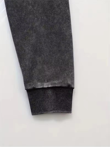 Haute qualité lavé à l'acide hommes sweats à capuche nouveau Design respirant coton léger hiver porter pierre techniques imprimer polaire tissu - Product Image 6