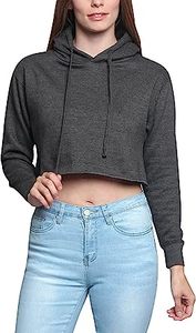Breathable Polyester Cotton Fleece Long Sleeve Hooded Women Sweatshirt Custom Solid Pullover <b>Crop</b> <b>Top</b> Hoodie - Product Image 3