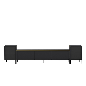 Design de mode IMAJ meuble TV ensemble d'aisance anthracite noir marbre meuble TV bois moderne vente en gros meubles de salon de luxe - Product Image 5