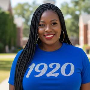 Blue 1920 Diamond <b>Top</b> <b>Women</b> 100 Cotton <b>Sequin</b> Greek Letters Sorority Apparel Anniversary Shirt Zeta Phi Beta Greek Life Pride - Product Image 3