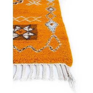 Alfombra de Lana Anudada a Mano Zuri, Patrón Geométrico Rojo y Naranja para Decoración de Sala de Estar, Alfombra de Yute de 9x12, Pae-425 - Product Image 4