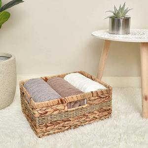 Panier en jacinthe d'eau tissé à la main avec poignée, panier de rangement pour la décoration de la maison, panier en jonc de mer de haute qualité, fabriqué au Vietnam - Product Image 4