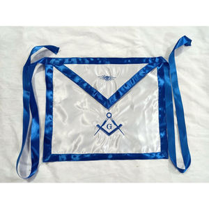 MASONIC REGALIA SET MASTER MASON DELANTAL COLLAR PUÑOS & GUANTES PAR BLUE CP MADE - Product Image 6