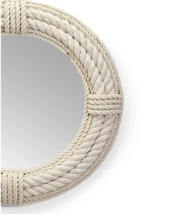 Wood <b>White</b> Rope <b>Mirror</b> Rustic Wall Mount <b>Mirror</b> Bathroom <b>Mirror</b> - Product Image 2