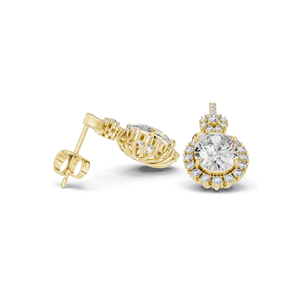 ต่างหูเพชรแล็บ 3.99 กะรัต สำหรับผู้หญิง ความใส VVS-VS EF  ทอง 18KT, 14KT, 10KT และเงิน 925  ทองชมพู, ทองเหลือง, ทองขาว - Product Image 5