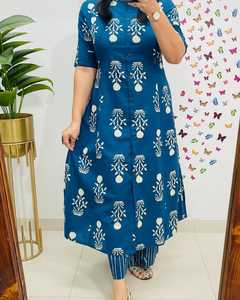 Customized Women's Elegant blue Purple Casual Suit Pants <b>Office</b> Vacation Wear with Power Cord <b>Set</b> Print Formal Western Style - Product Image 2