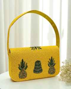 Sac à perles multicolores avec poignée, sac à main, sac à main décontracté, artisanat indien, fait à la main, sac baguette, - Product Image 3