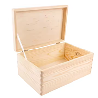 Boîte de rangement en bois écologique de grande taille Creative Deco avec couvercle à charnières, boîte cadeau peinte sur le thème de l'amour, pour table, par Crescent Crafts
