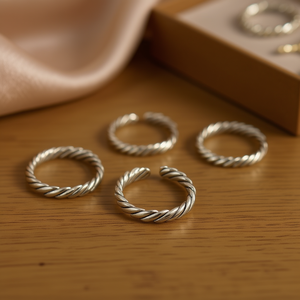 Fashionable Silver Plated Twisted Design <b>Ring</b> for Resale Appeal - Product Image 3