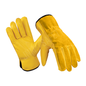 Guantes de seguridad de cuero de vaca de grano de cabra de Pakistán resistentes al fuego antivibración para conducir trabajo soldadura jardinería - Product Image 3