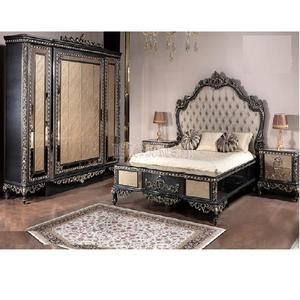 Elegante Juego de Muebles de Dormitorio de 6 Piezas, Estilo Imperial, Tallado a Mano, Acabado Metálico Antiguo, Hecho en EE. UU. - Product Image 1