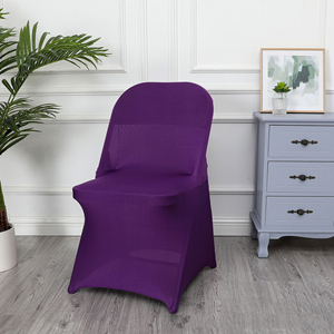 Housses de chaise pliantes en spandex lavables de qualité supérieure pour banquets, événements, mariages, blanches, rouges, bleues, vertes, noires, roses - Product Image 4