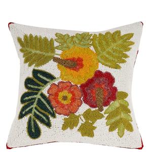 Elegante diseño floral costero 16x16 funda de cojín de seda de alta calidad funda de almohada cuentas bordadas para uso doméstico precio razonable - Product Image 1