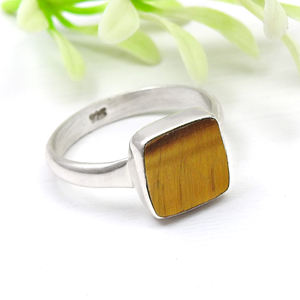 Natural <b>Tiger</b> <b>Eye</b> Gemstone Statement <b>Rings</b> 925 Sterling Silver Handmade <b>Rings</b> Women Wedding Engagement Valentines Gifts Bulk OEM - Product Image 3