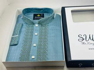 Vêtements de mode Punjabi traditionnels en laine à double boutonnage respirants grande taille pour hommes du Bangladesh - Product Image 6