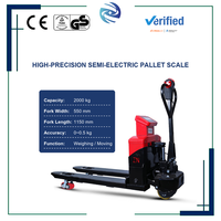 Chariot élévateur semi-électrique de haute précision avec balance intégrée 2000 kg, fourches 1150 mm pour la manutention en entrepôt