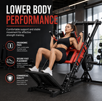 Máquina de prensa de piernas para el hogar, máquina de sentadillas y prensa de piernas inversa, equipo de fitness todo en uno para ejercicios de piernas en casa