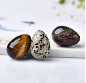 20x30mm cristal naturel Agate pierre précieuse petit œuf coloré oeuf de pâques pierre de guérison Massage visage pour cadeau - Product Image 5