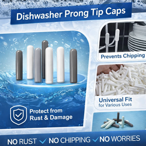 Couvre-dents universels pour lave-vaisselle, embouts de réparation en silicone pour grille, protection antidérapante, blanc - Product Image 1