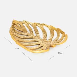 Plateau en métal design feuille de Monstera de luxe pour décoration de table moderne Idéal pour les collations Clés de bijoux Pièce d'accent élégante pour la maison - Product Image 4